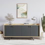 Hanah Home Consola 150x75x40 cm Antracita y Roble Fabricada en Tablero de Partículas